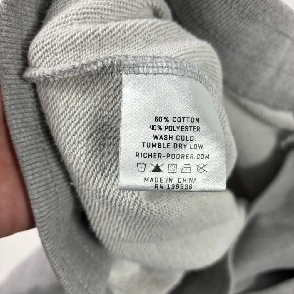 Richer Poorer Pants Mens XL Gray Sweatpants French Terry Drawstring Pockets